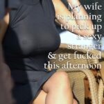 Braless Milf in Black Dress in Public