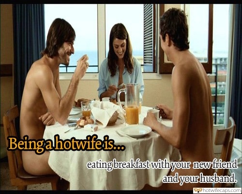 Threesome Sexy Memes Challenges and Rules  hotwife caption: Beingahotwifeis. eating breakfast withyour newfriend andyourhusband. buddy caption porn pics on smutty hotwife fuck buddy Cuckold Wife Has Breakfast With Hubby and Fuck Buddy