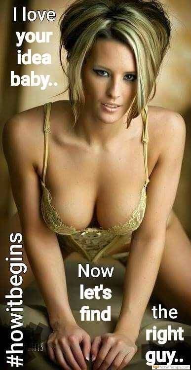 Exotic Porn Captions - Sexy Memes Hotwife Caption â„–1710: exotic blonde in yellow lingerie craves  something hard