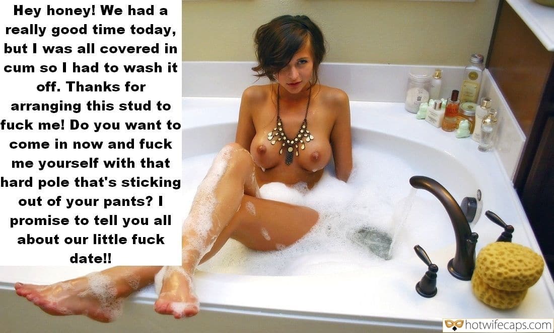 Big Tit Shower Porn Captions - Barefoot, Dirty Talk Hotwife Caption â„–3329: milf reveals her perky tits in  bubble bath