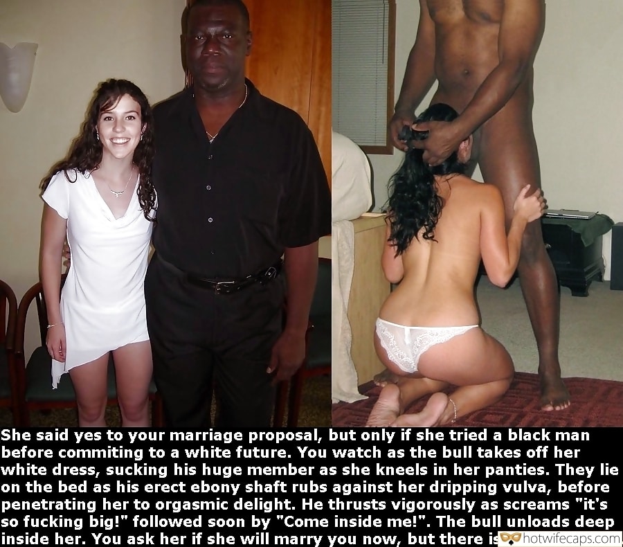 Vacation Impregnation Cuckold Stories Blowjob BBC  hotwife caption: She said yes to your marriage proposal, but only if she tried a black man before commiting to a white future. You watch as the bull takes off her white dress, sucking his huge member as she kneels in her...