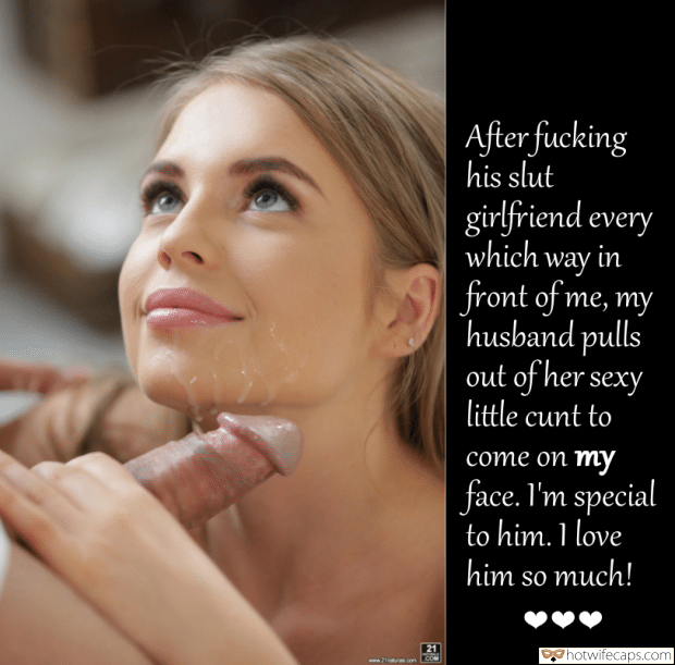 Cuckquean Hotwife Caption №6251 i let him cum on my face after fucking his GF slut image