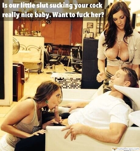 Cuckquean hotwife caption: Is our little slut sucking your cock really nice baby. Want to fuck her? big ass anal captions cuckold small cock tumblr Talking to BF While Little Slut Sucking on His Big Cock