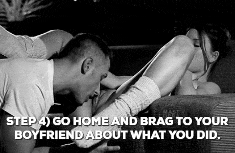 Gifs Challenges and Rules hotwife caption: STEP 4) GO HOME AND BRAG TO YOUR BOYFRIEND ABOUT WHAT YOU DID. chastity cuckold training captions Gf Getting Her Snatch Licked Out by Her Boyfriend