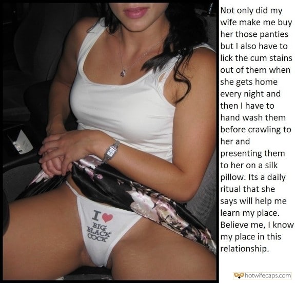 Cum In My Panties Caption - Cuckold Cleanup, Femdom, Flashing, Humiliation, Public, Sexy Memes Hotwife  Caption â„–13953: i love big black cock on wife panties