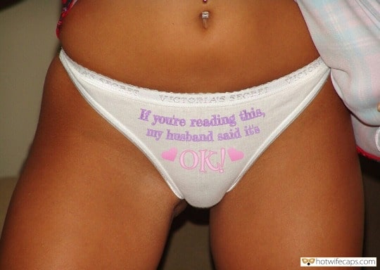 Panty Cuckold Husband - Sexy Memes Hotwife Caption â„–14776: A message on hotwife's panties