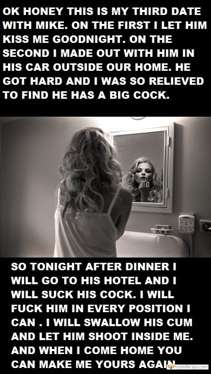 Bigger Cock, Cuckold Stories, Dirty Talk, Getting Ready, Sexy Memes Hotwife Caption №14399 Beautiful blonde getting ready for bull in front of husband