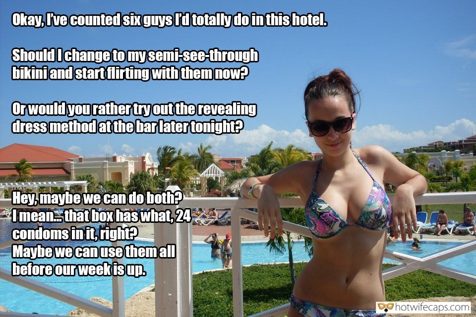 Dirty Talk, Sexy Memes, Vacation Hotwife Caption №14649: Slutwife has a mis...
