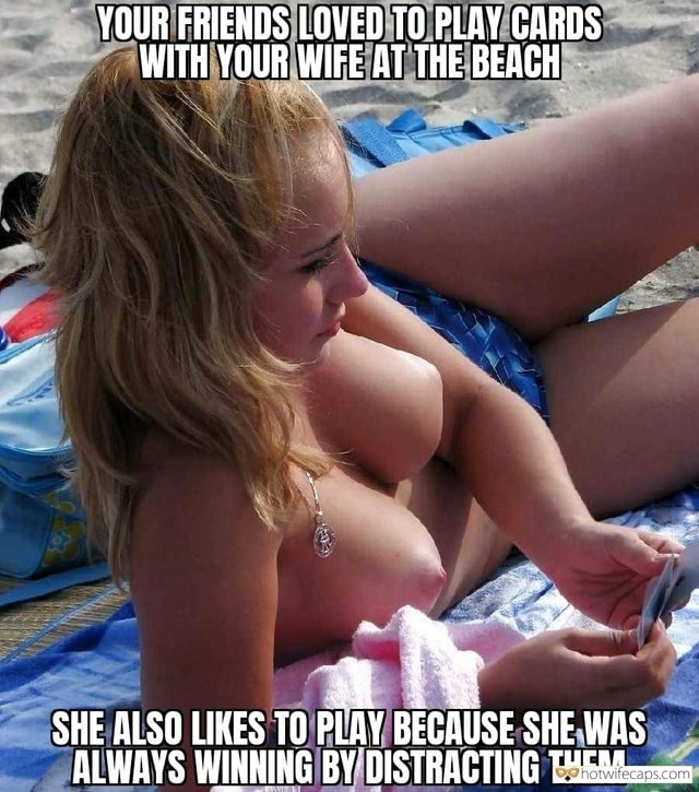 Flashing, Friends, Public, Vacation Hotwife Caption №15005 my wifes big juicy tits on beach