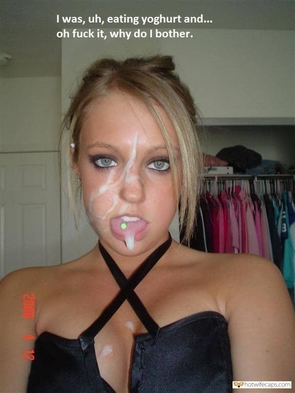 Shemale Cum Captions Face Photo - Cum Slut Hotwife Caption â„–225071: His cum is all over her beautiful made-up  face