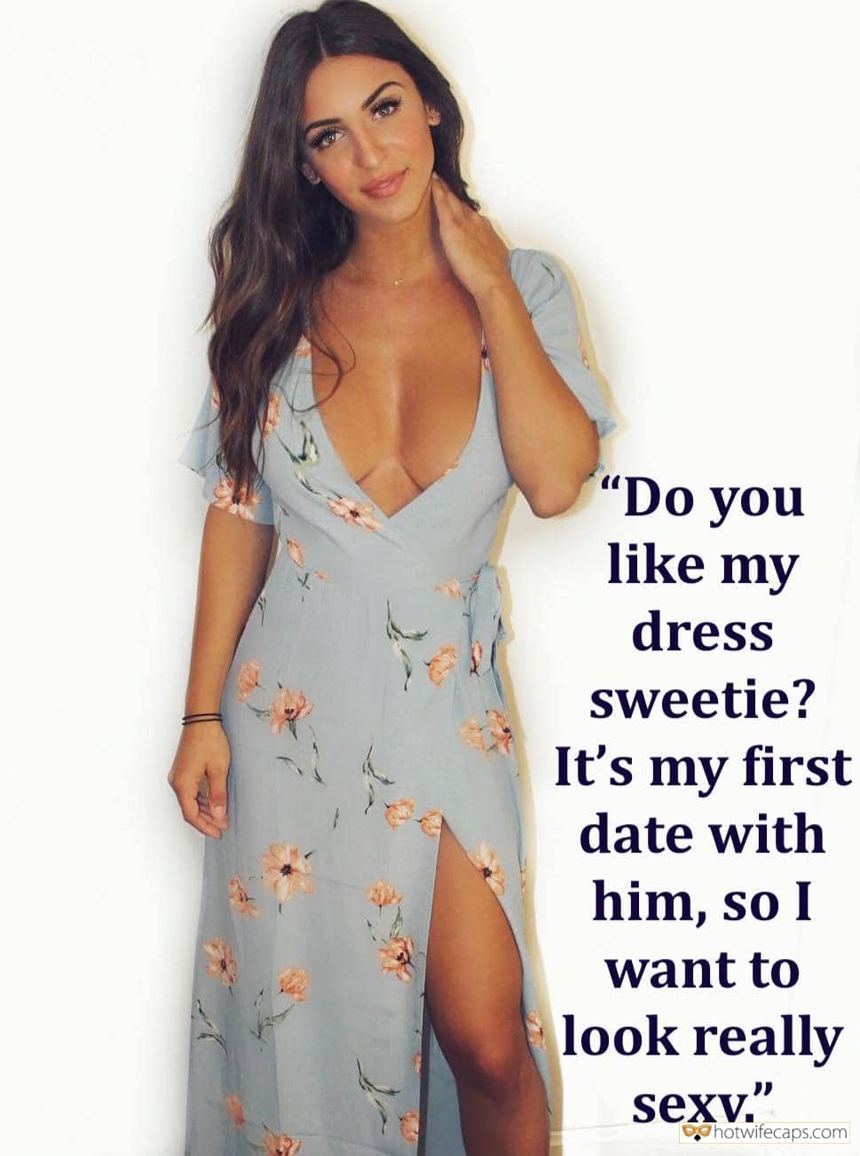 Sexy Memes Hotwife Caption №559693 Hotwife looks elegant for her first date