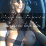 Naked Bitch Wife Travelling in Car