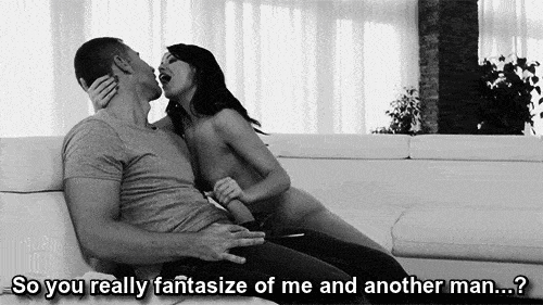 Gifs hotwife caption: TALIANS So you really fantasize of me and another man..? Naked Wife Giving Handjob to His Husband