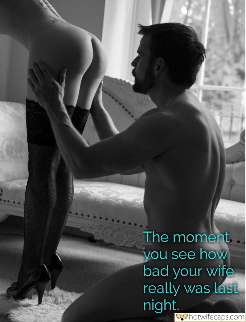 Wife Sharing Tips No Panties Cheating Bottomless hotwife caption: The moment. you see how bad your wife really was last night. Guy Admires a Womans Ass