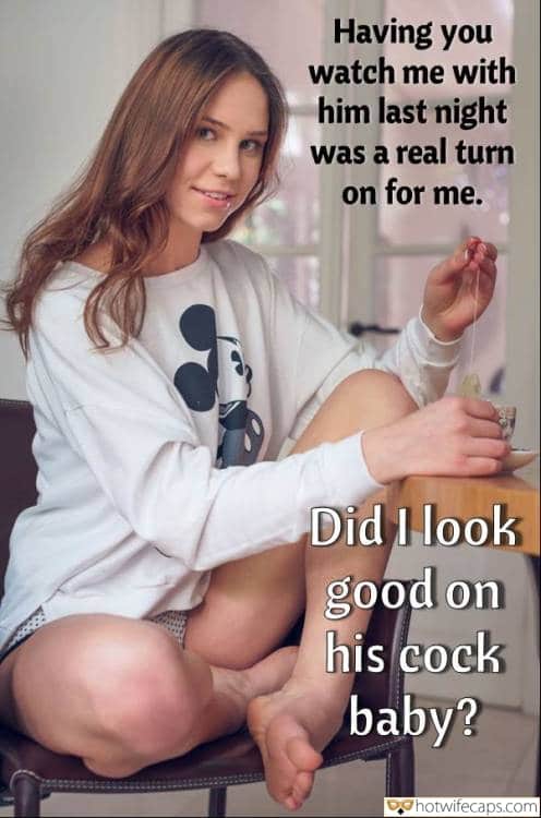 Wife Sharing Cuckold Cleanup Cheating Bully Bull Bigger Cock  hotwife caption: Having you watch me with him last night was a real turn on for me. Did I look good on his cock baby? Cute Sexy Wife With a Cup of Tea