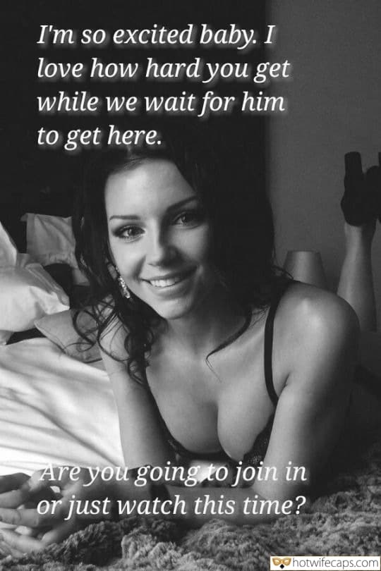 Wife Sharing Sexy Memes Cuckold Cleanup Cheating Bull  hotwife caption: I’m so excited baby. I love how hard you get while we wait for him to get here. Are you going to join in or just watch this time? Little Wife in Her Bed