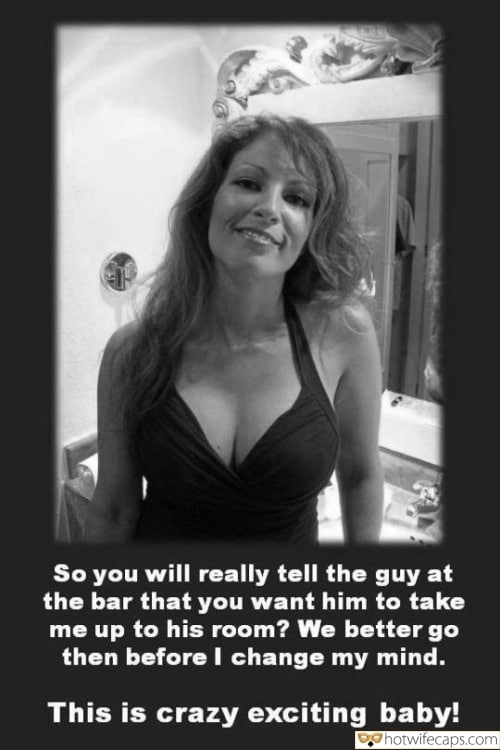 Wife Sharing Sexy Memes Cuckold Cleanup Cheating Bull  hotwife caption: So you will really tell the guy at the bar that you want him to take me up to his room? We better go then before I change my mind. This is crazy exciting baby! shared creampie threesums pics and...