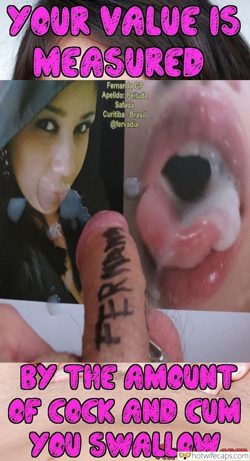 Cum Slut, Handjob, Humiliation, Masturbation Hotwife Caption №568731 Fernanda Lima Safadona Brazilian Whore To