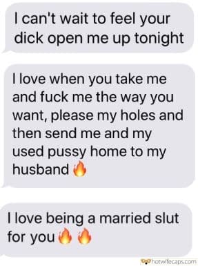 Wife Sharing Texts Submitted by Users 🔥 Cheating hotwife caption: After a hot night! Her Husband-Cuck Will Be Glad to See Her at Home