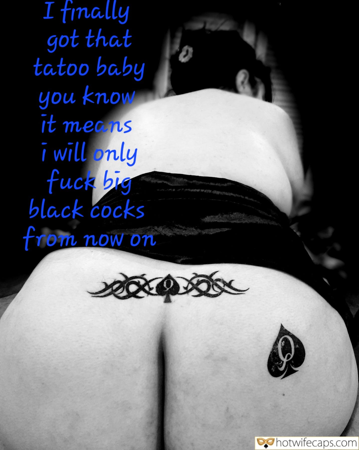 Wife Sharing Tips Texts Submitted by Users 🔥 Sexy Memes No Panties My Favorite Cuckold Stories Bottomless hotwife caption: I finally got that tattoo, baby, you know it means. I will only fuck big black cocks from now! Wife’s QOS Tattoo Looks Sweet