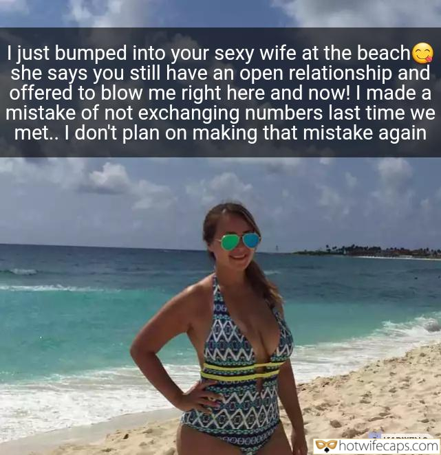 Vacation Submitted by Users 🔥 No Panties My Favorite Getting Ready Flashing hotwife caption: I just bumped into your sexy wife at the beach she says you still have an open relationship and offered to blow me right here and now! I made a mistake of not exchanging numbers last time we met.. I...