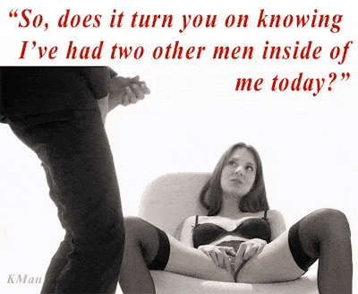 Submitted by Users 🔥 My Favorite Humiliation Gifs Getting Ready Flashing Femdom Cuckold Stories Cheating Bully Bull hotwife caption: “So, does it turn you on knowing I’ve had two other men inside of me today?” I Was a Slut Today, Darling!