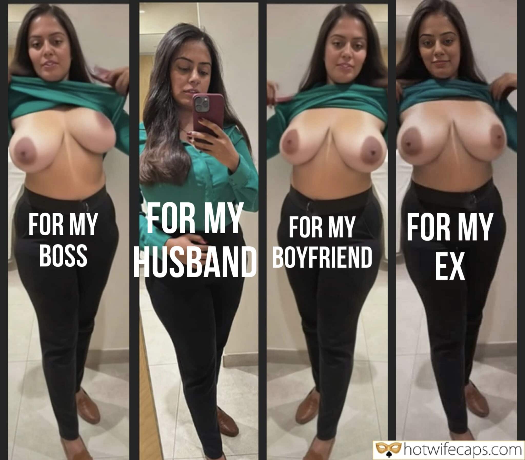 Wife Sharing Sexy Memes Ex Boyfriend Cuckold Stories Cheating Boss hotwife caption: FOR MY BOSS, FOR MY HUSBAND and BOYFRIEND EX! Your Wife Sends the Men Their Own Special Photo