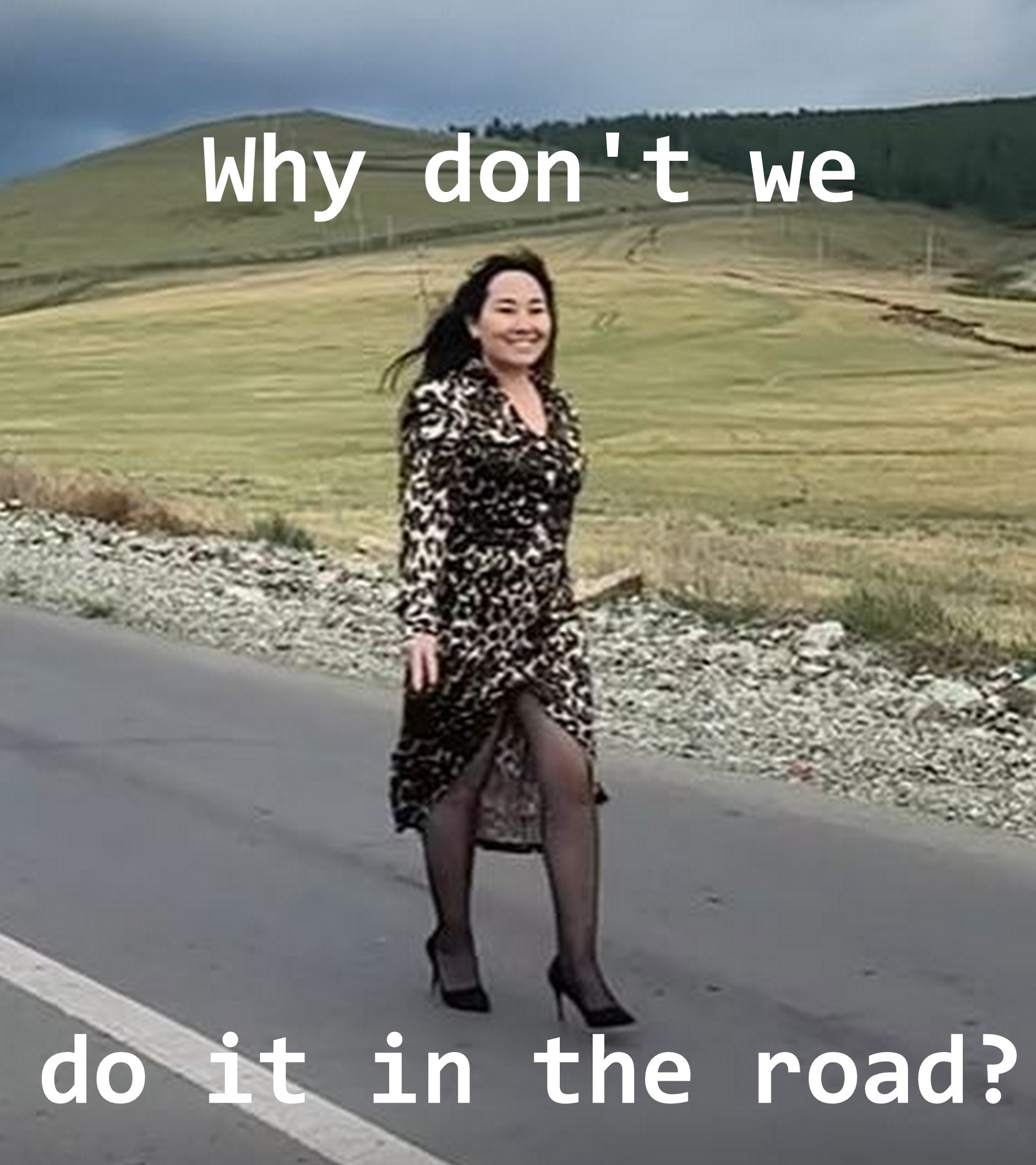 submitted by users hotwife cuckold wife exposed make up  hotwife caption Why Dont We Do It In The Road 