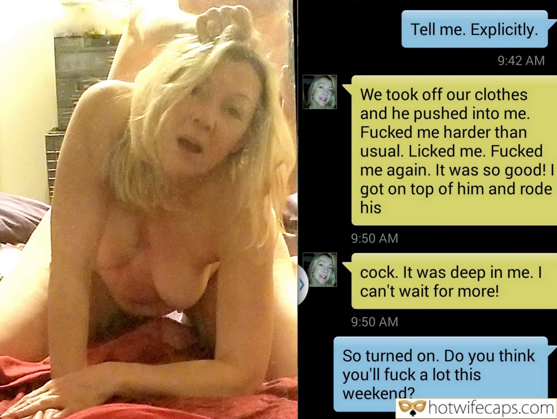 Wife Sharing Texts Submitted by Users 🔥 Sexy Memes Cum Slut Bull Bigger Cock hotwife caption: We took off our clothes and he pushed into me. Fucked me harder than usual… Happy Cuck & Slut Captions