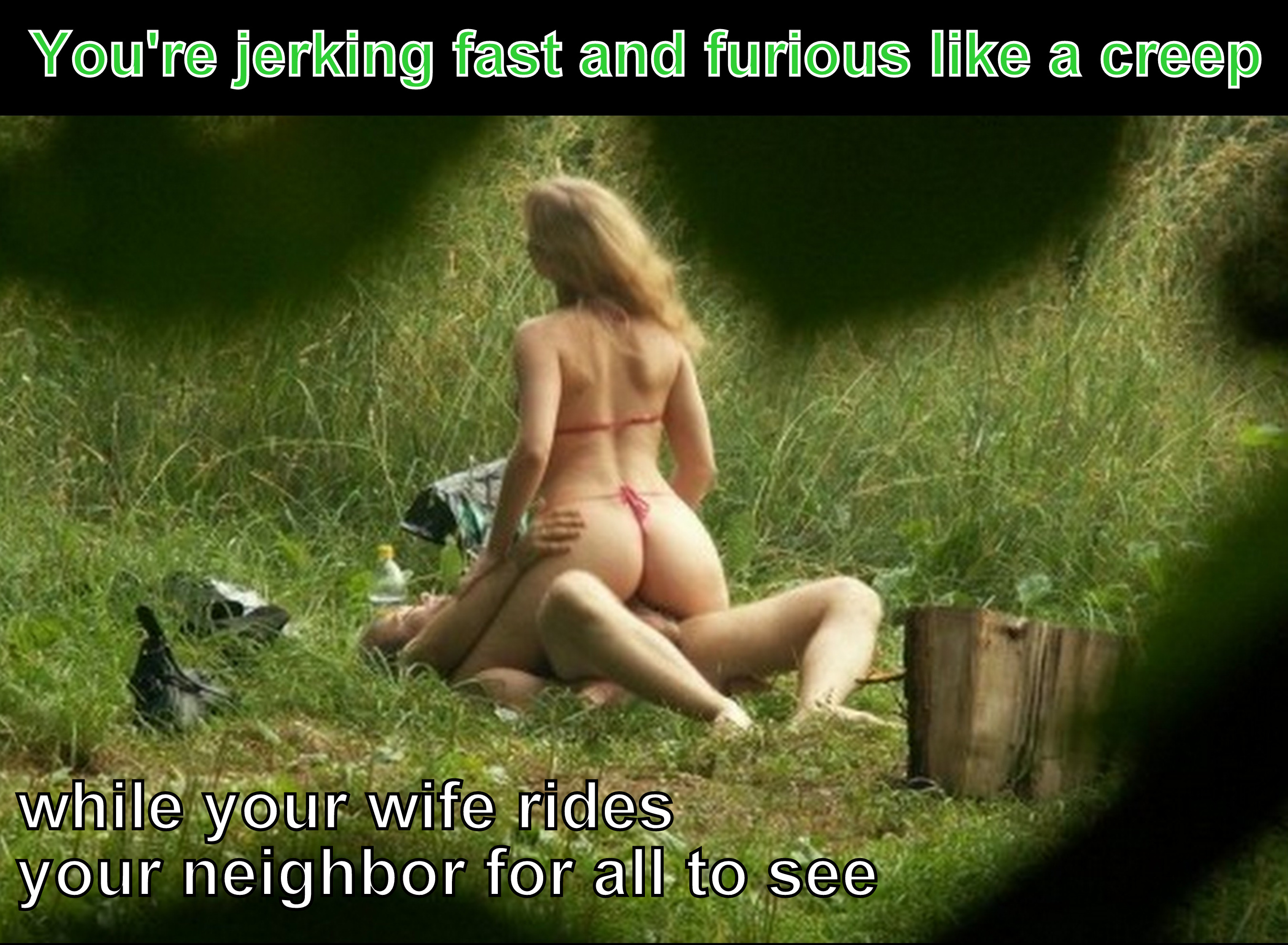 wifesharing submitted by users hotwife cuckold wife exposed cuckold humiliation cuckold stories cuckold bull  hotwife caption Nude couple is having sex on the grass 