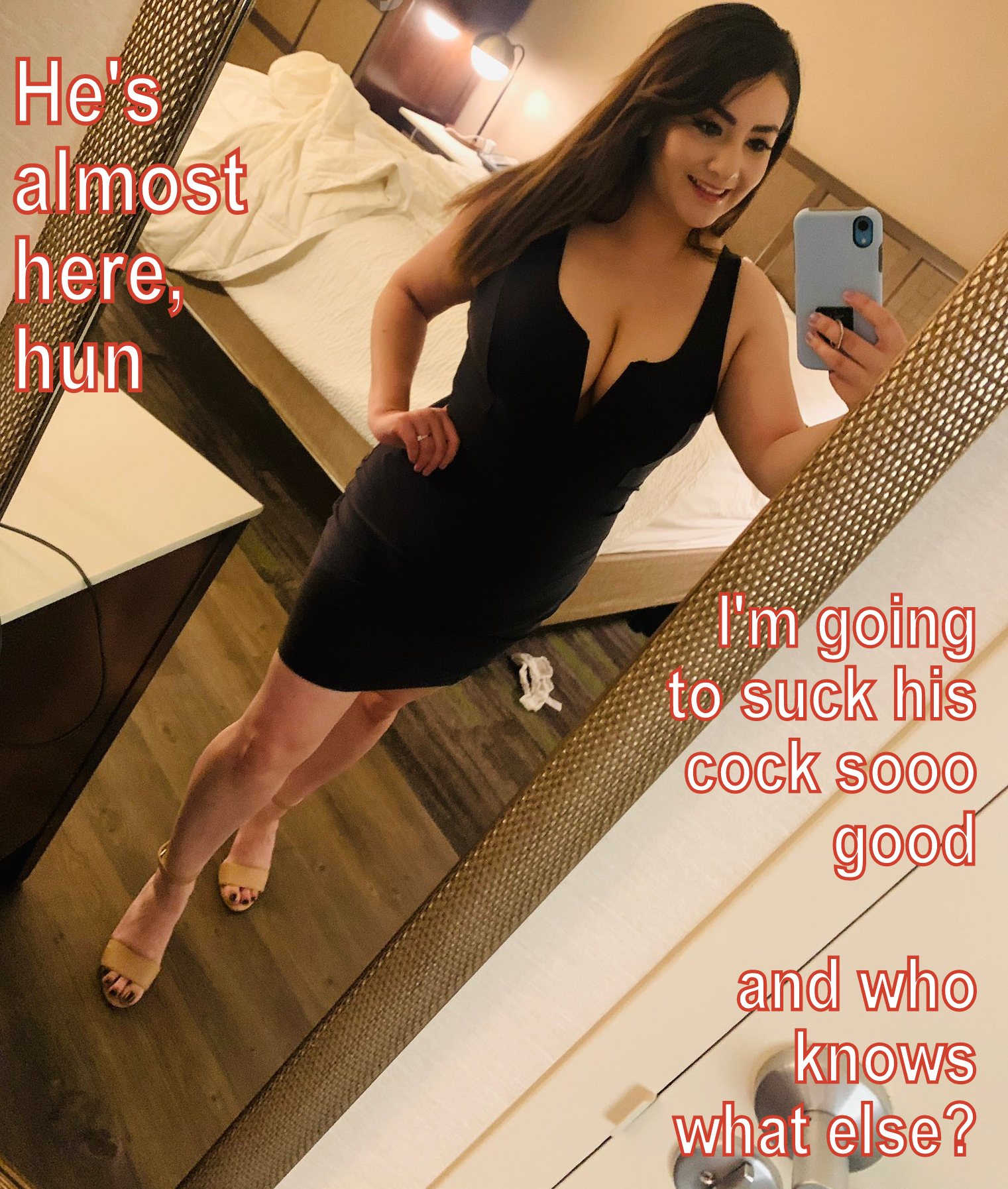 tips submitted by users hotwife cuckold make up dirty talk cheating captions blowjob  hotwife caption Sexy girl in black dress 