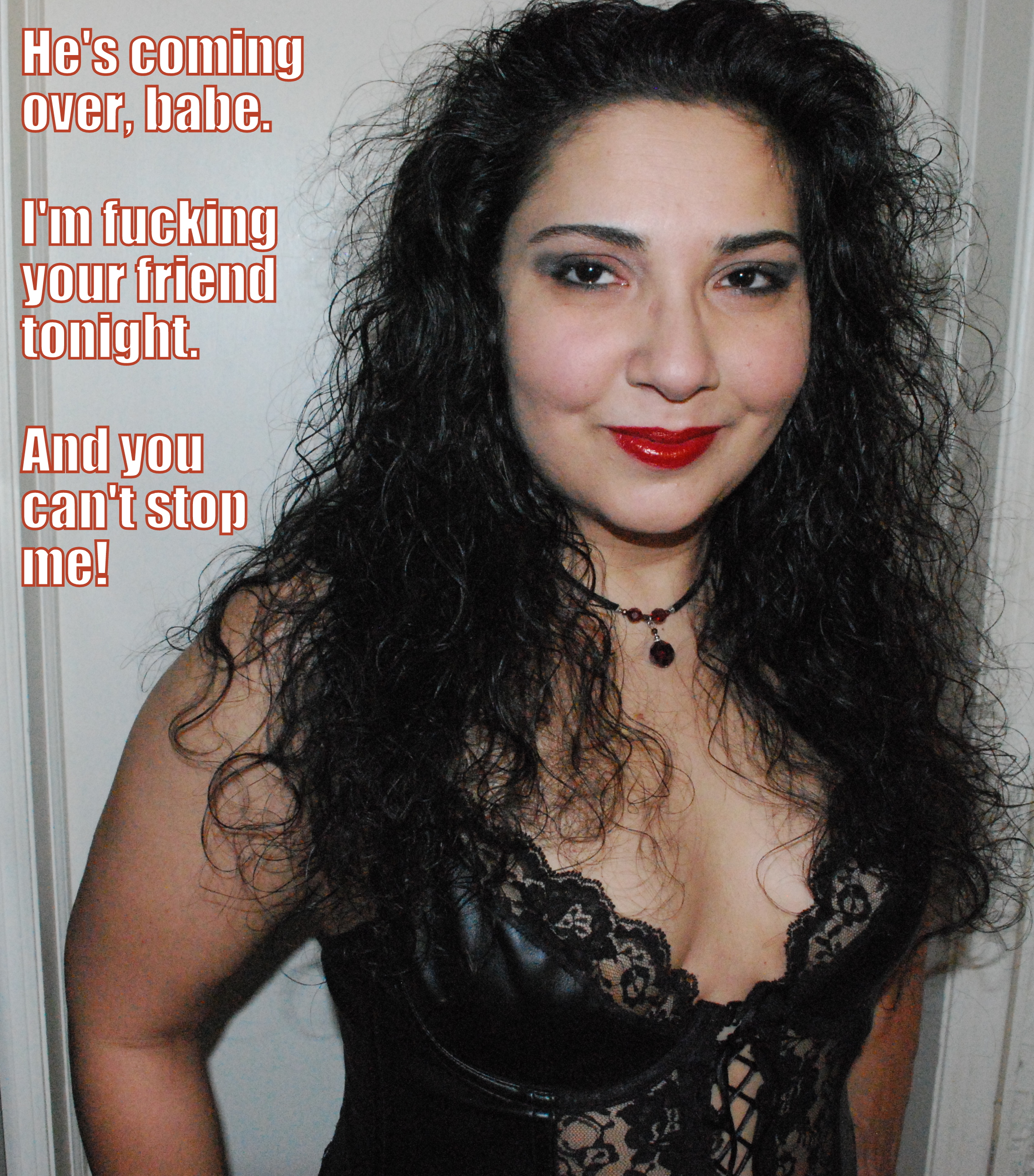 submitted by users hotwife cuckold cuckold humiliation cheating captions cuckold bull  hotwife caption Brunette with red lips 