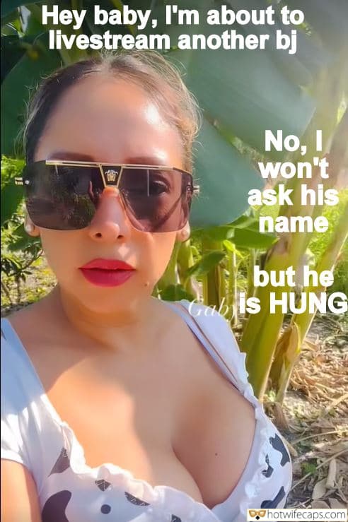 Wife Sharing Submitted by Users 🔥 Sexy Memes Public Blowjob hotwife caption: Hey baby, I’m about to livestream another bj No, I won’t ask his name but he Gabis HUNG Girl in Sunglasses Is Flashing Her Tits