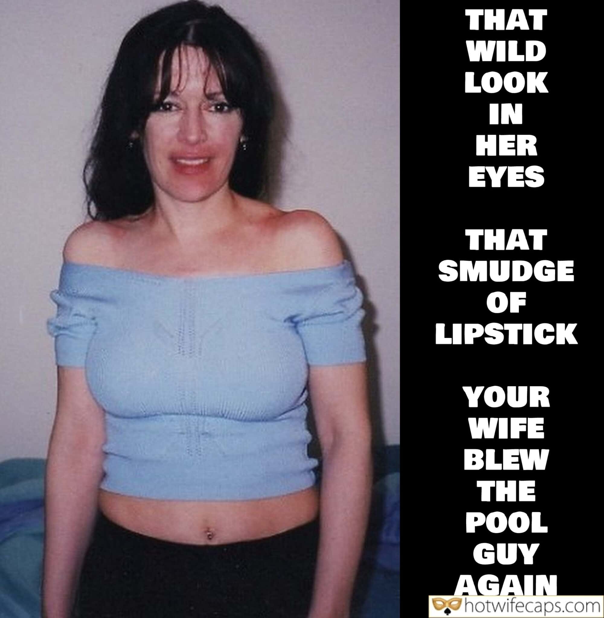 Wifey in Blue After a Good Blowjob