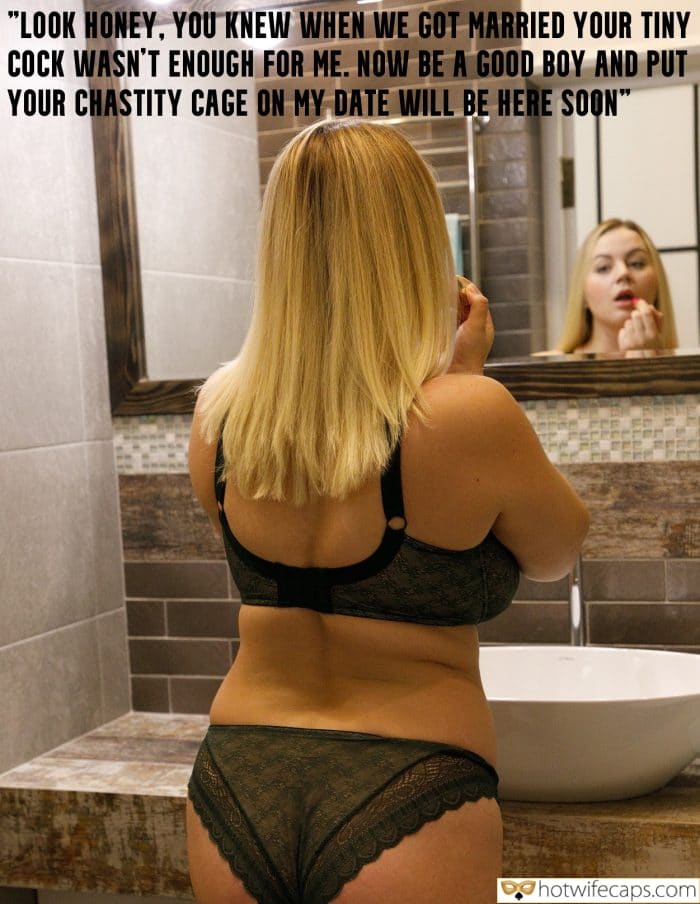 Submitted by Users 🔥 My Favorite Getting Ready Flashing Dirty Talk Bottomless hotwife caption: What a sweet butt!  Chubby Blondie Wifey