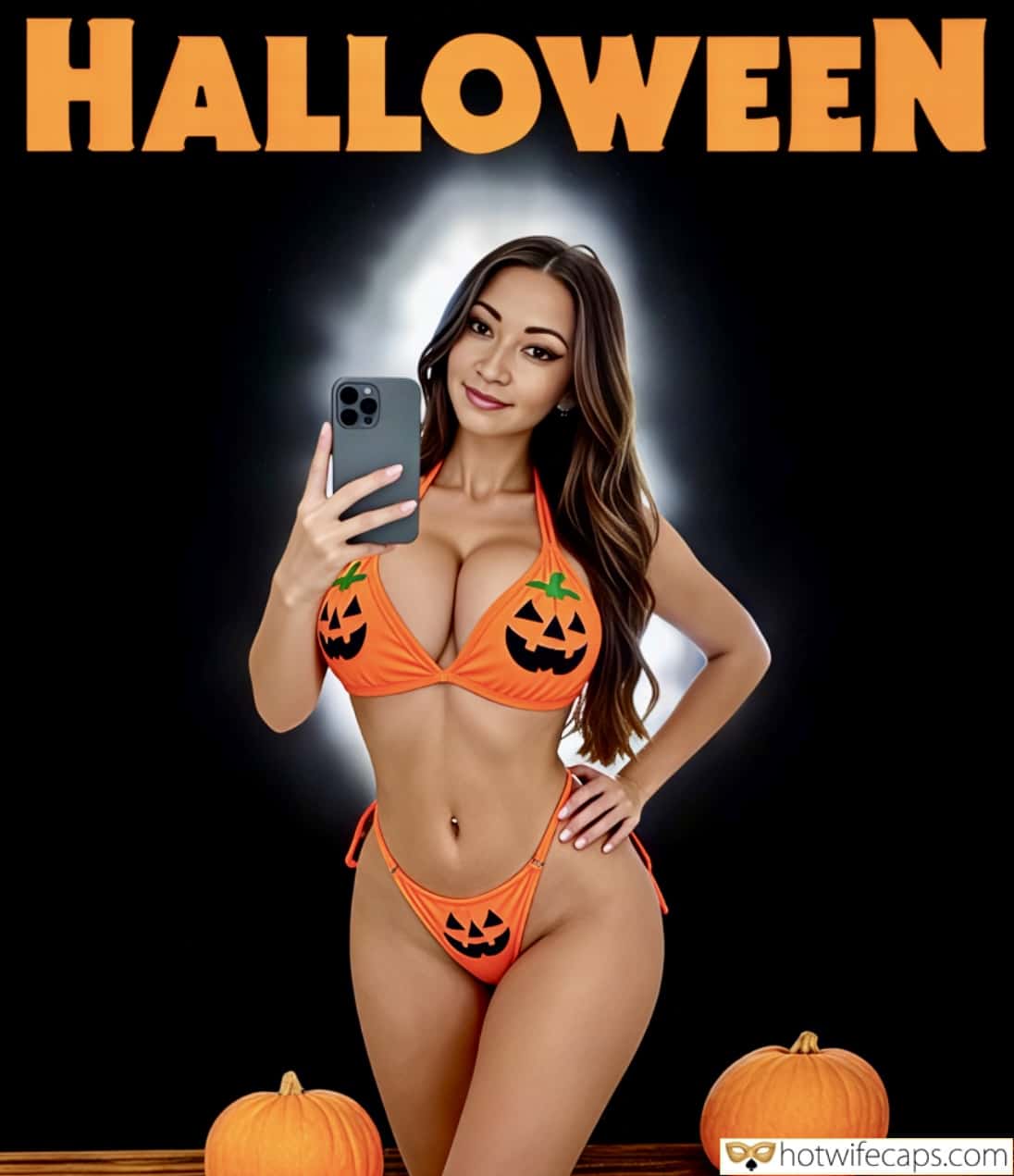 Wife Sharing Tips Texts Submitted by Users 🔥 My Favorite Cum Slut hotwife caption: I’m crazy about her! Halloween Hottie in Pumpkin Bra