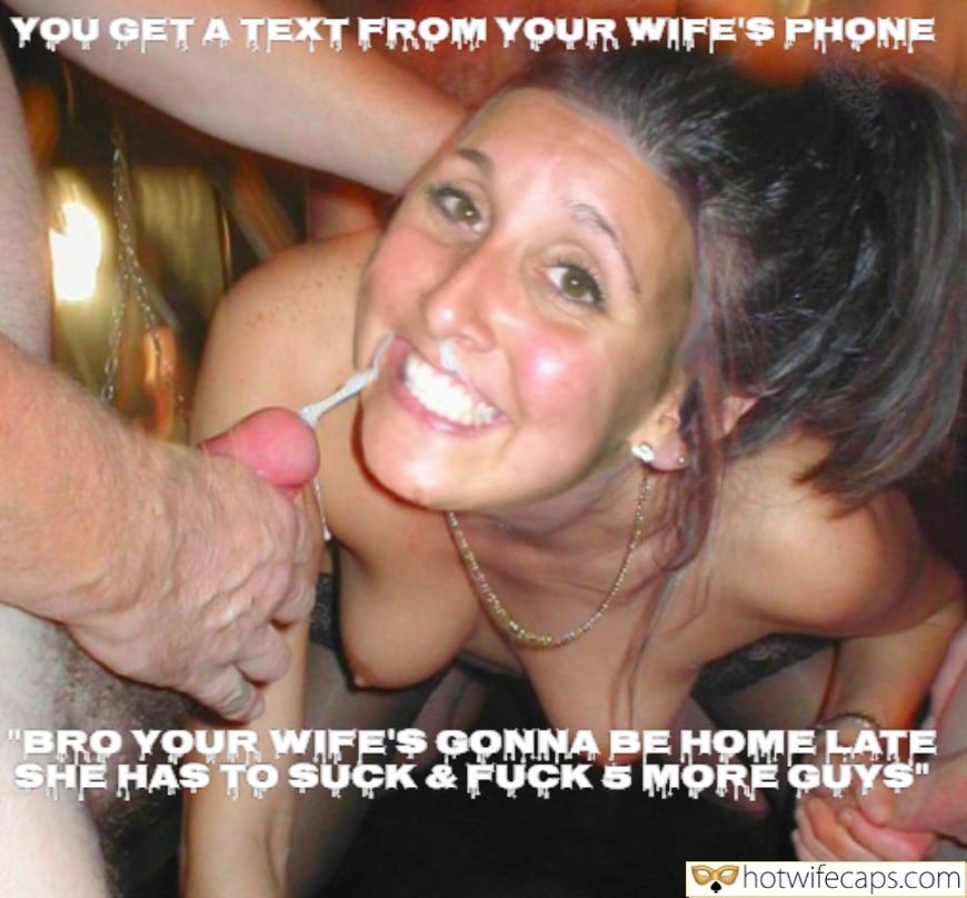 Wife Sharing Submitted by Users 🔥 Humiliation Group Sex Cum Slut Creampie Cheating Bottomless Bigger Cock hotwife caption: “BRO, YOUR WIFE’S GONNA BE HOME LATE SHE HAS TO SUCK & FUCK & MORE GUYS”. Bro, Your Wife Is Gonna Be at Home Late
