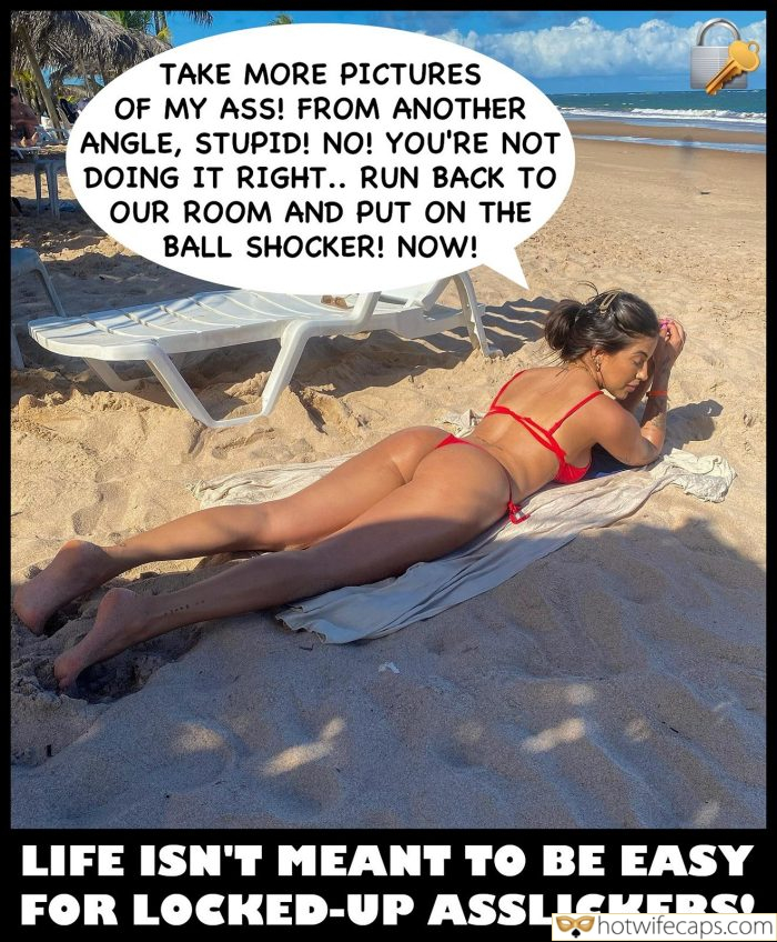 Tips Texts Submitted by Users 🔥 My Favorite Getting Ready Flashing Femdom hotwife caption: A cuckold's confession of beach bondage, where a dominant mistress commands him to capture her from every angle, using harsh language and cruel devices ... TAKE MORE PICTURES of MY ASS!