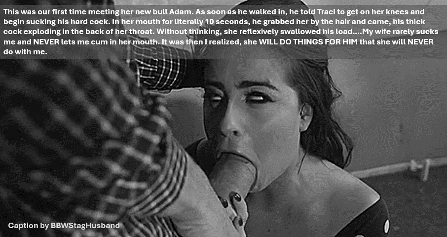 Wife Sharing Tips Submitted by Users 🔥 It's too big Gifs Cum Slut Bully Bull Blowjob Bigger Cock hotwife caption: This was our first time meeting her new bull Adam. As soon as he walked in, he told Traci to get on her knees and begin sucking his hard cock. In her mouth for literally 10 seconds, he grabbed her...