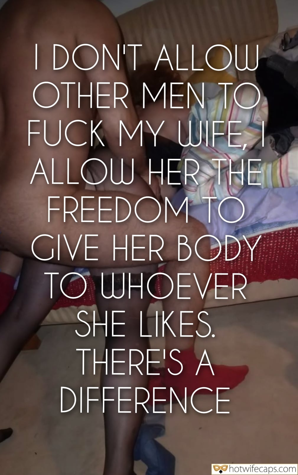 wifesharing submitted by users wife no panties my favourite too big make up wife flashing cuckold bully cuckold bull bottomless  hotwife caption I DONT ALLOW OTHER MEN TO FUCK MY WIFE