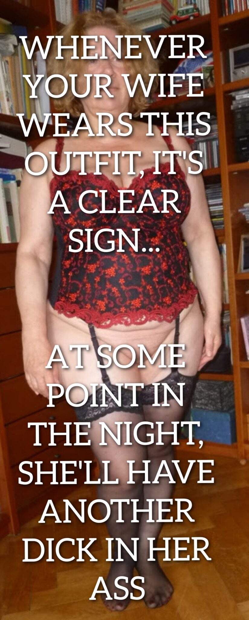 Wife Sharing Tips Texts Submitted by Users 🔥 No Panties My Favorite Getting Ready Flashing Femdom hotwife caption: AT SOME POINT IN THE NIGHT, SHE’LL HAVE ANOTHER DICK IN HER ASS. WHENEVER YOUR WIFE WEARS THIS OUTFIT, IT’S a CLEAR SIGN…