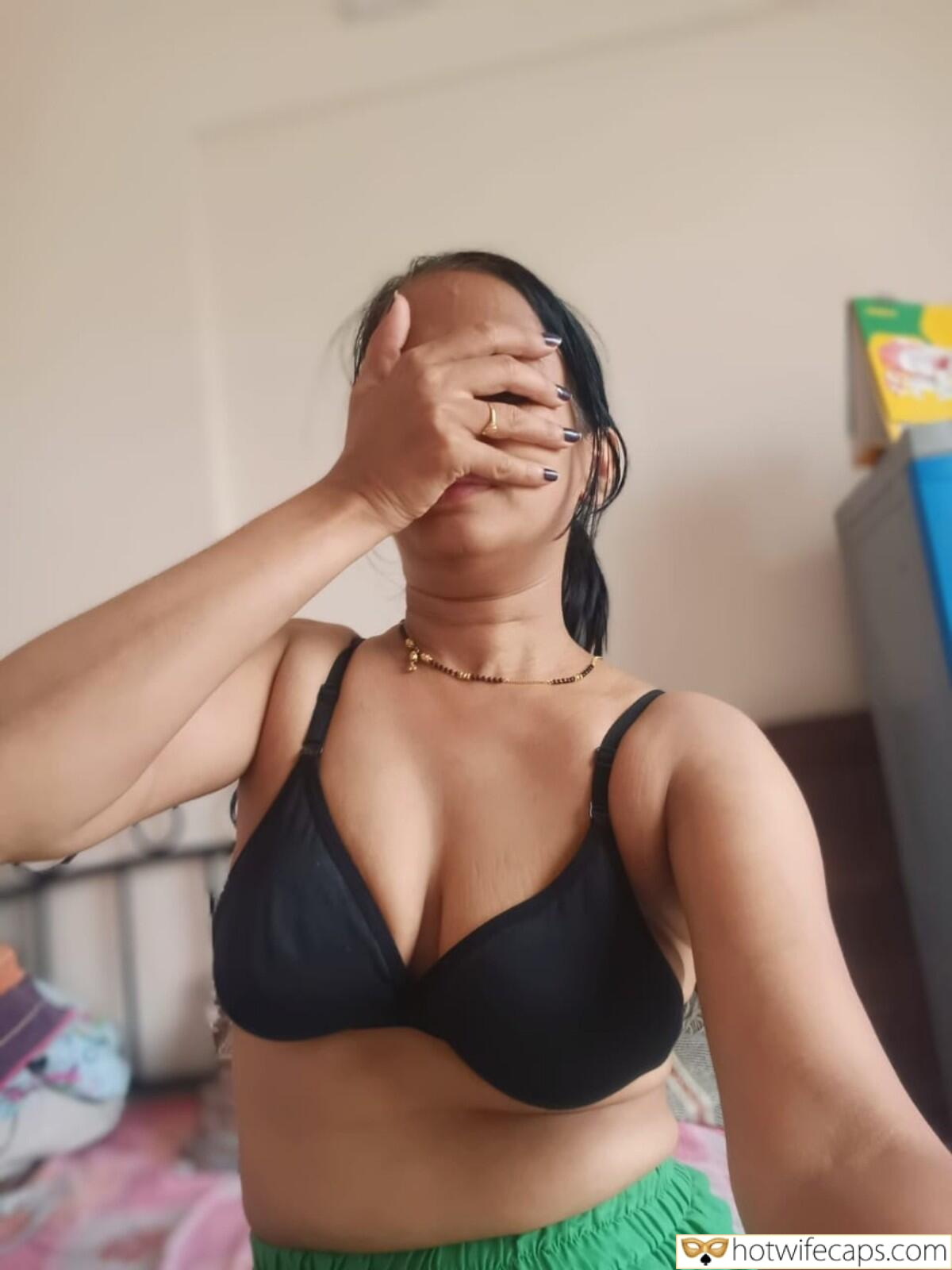 Wife Sharing My Favorite Dirty Talk BBC hotwife caption: A woman in black lingerie stands in a private indoor space, her pose revealing vulnerability and defiance. The room's domestic elements contrast with he... Indian Wife in Black Lingerie