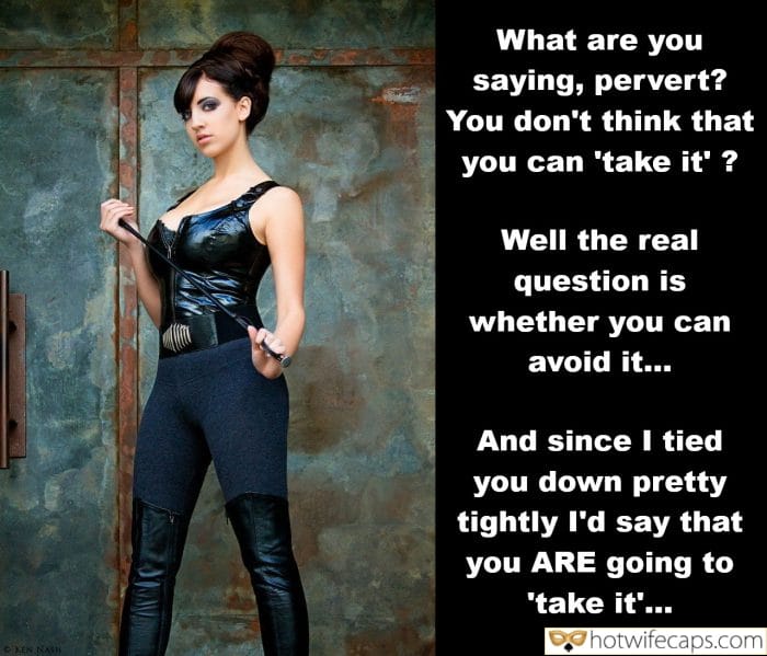 Submitted by Users 🔥 My Favorite Femdom Cuckold Stories Cuckold Cleanup Bully Bull Bottomless hotwife caption: You don’t think that you can ‘take it’ ? Well the real question is whether you can avoid it… And since I tied you down pretty tightly I’d say that you ARE going to ‘take it’… What Are You Saying,...