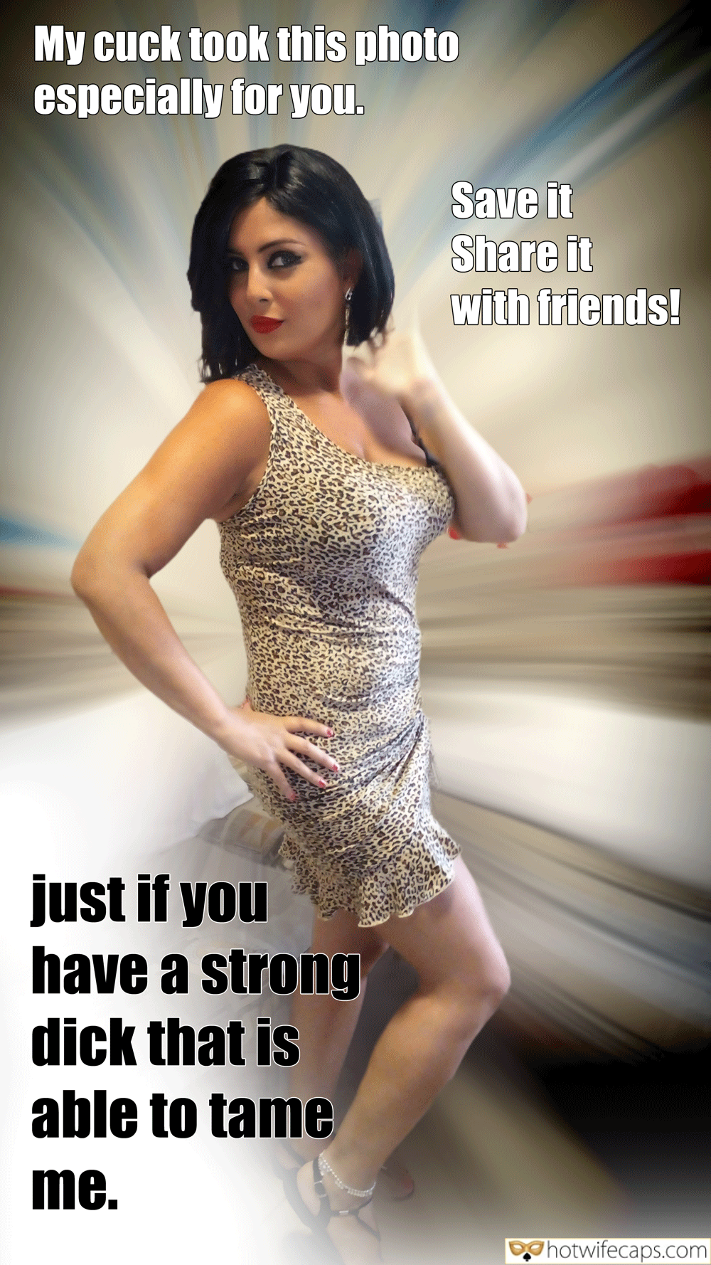 Submitted by Users 🔥 Public Humiliation Friends Cuckold Stories Challenges and Rules Anklet hotwife caption: Hotwife Maria poses confidently in a leopard print dress, challenging viewers to tame her. Her cuck shares photos online, highlighting the power dynamic. What Does It Take to Tame a Hotwife Like Maria?