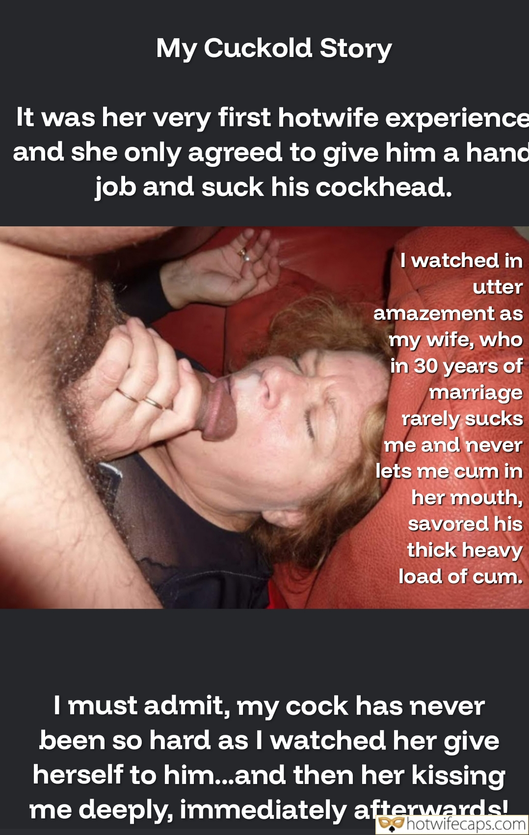 Wife Sharing Submitted by Users 🔥 Cuckold Stories Bull Blowjob hotwife caption: The sensation of anticipation is electric, a mix of excitement and trepidation. It’s her first time as a hotwife, and the air is thick with unspoken desires. I watch as she kneels, her blond hair cascading over her shoulders, and...