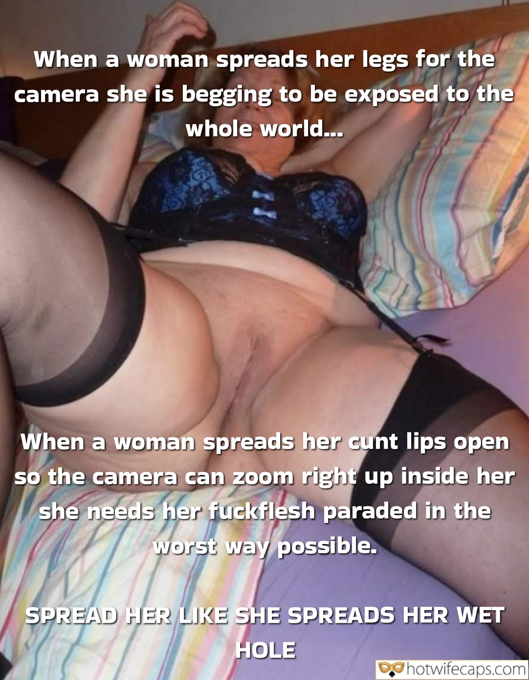Wife Sharing Submitted by Users 🔥 Cuckold Stories Bull hotwife caption: Indoor bedroom setting with patterned bedding and soft lighting. Two individuals engage in intimate display with explicit body exposure and camera focus. Why Does She Spread Her Legs for the Camera?