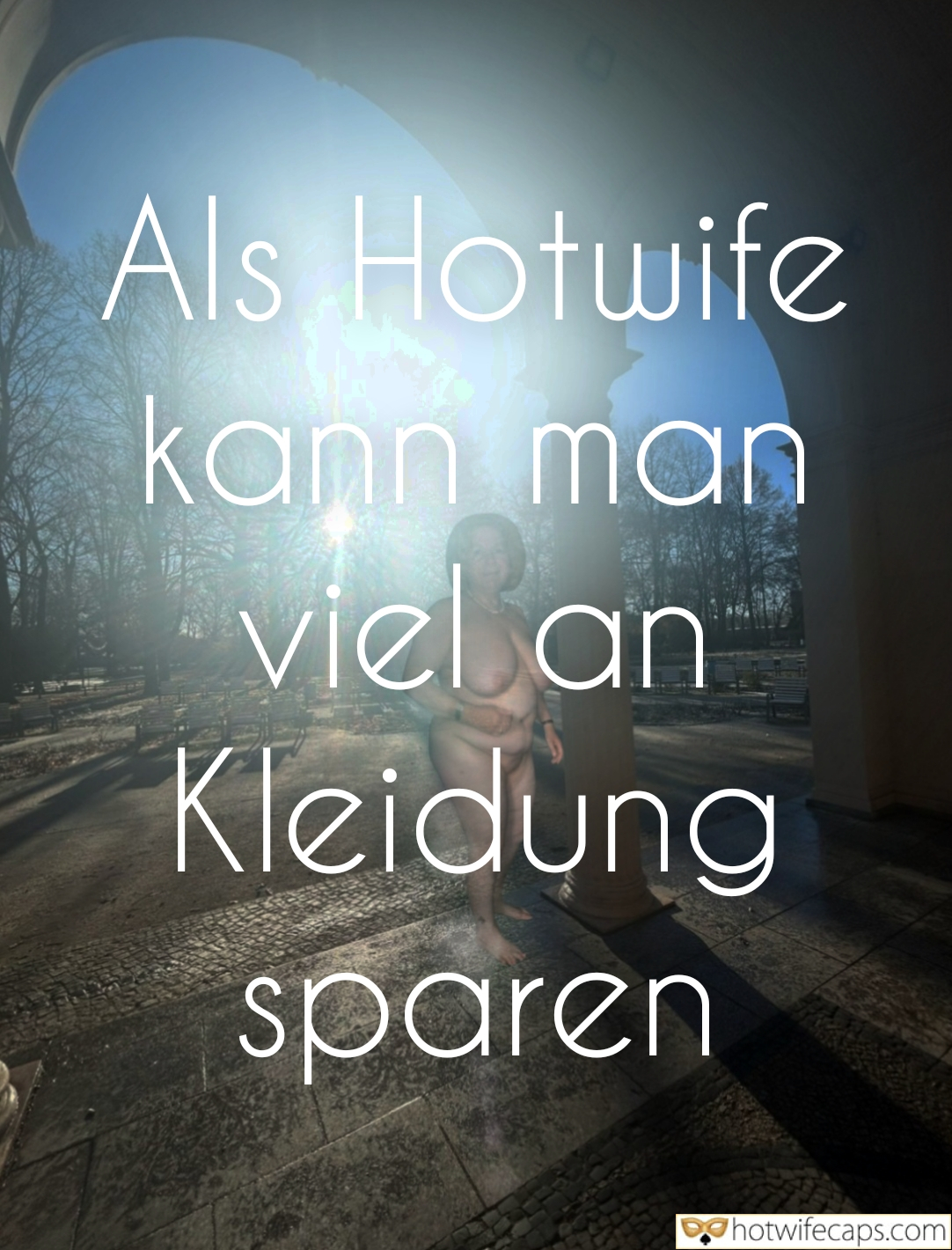 Wife Sharing Submitted by Users 🔥 Cuckold Stories Bull hotwife caption: A woman stands confidently in a misty park, her minimal attire contrasting with the ethereal lighting and cobblestone path. The scene captures a moment of un... A Misty Encounter in the Park