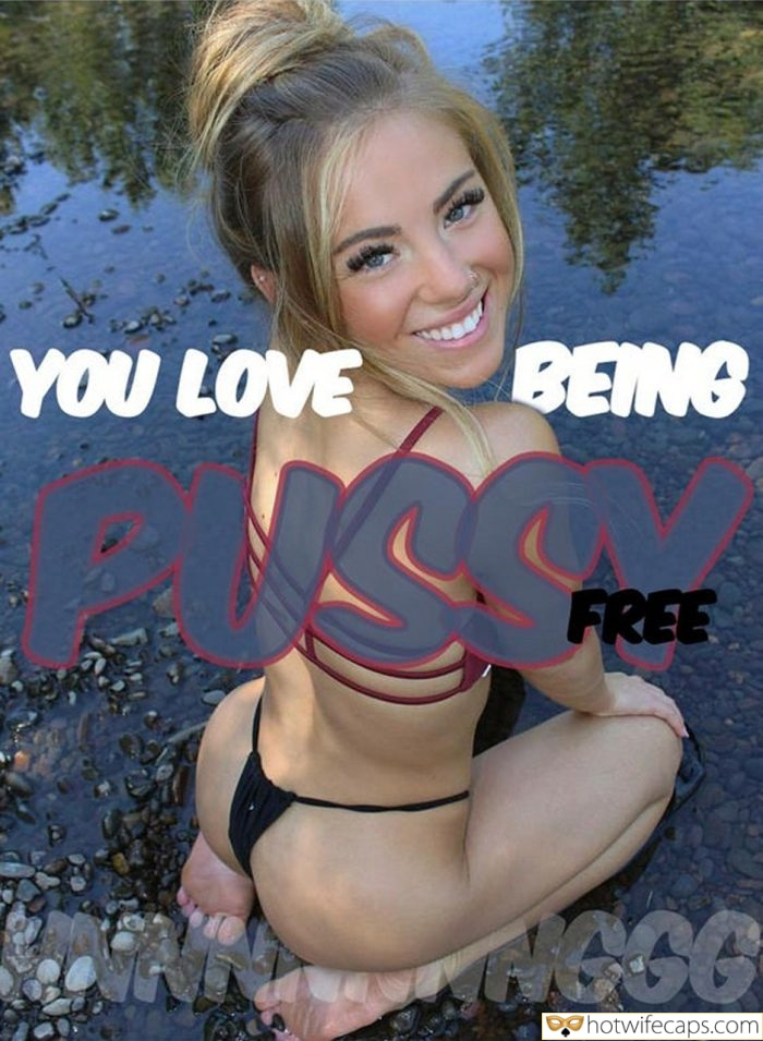 My Favorite Femdom Cuckold Stories Cuckold Cleanup Challenges and Rules Bottomless hotwife caption: YOU LOVE BEING FREE! Sexy Blondie Loves to Be Naked on Web