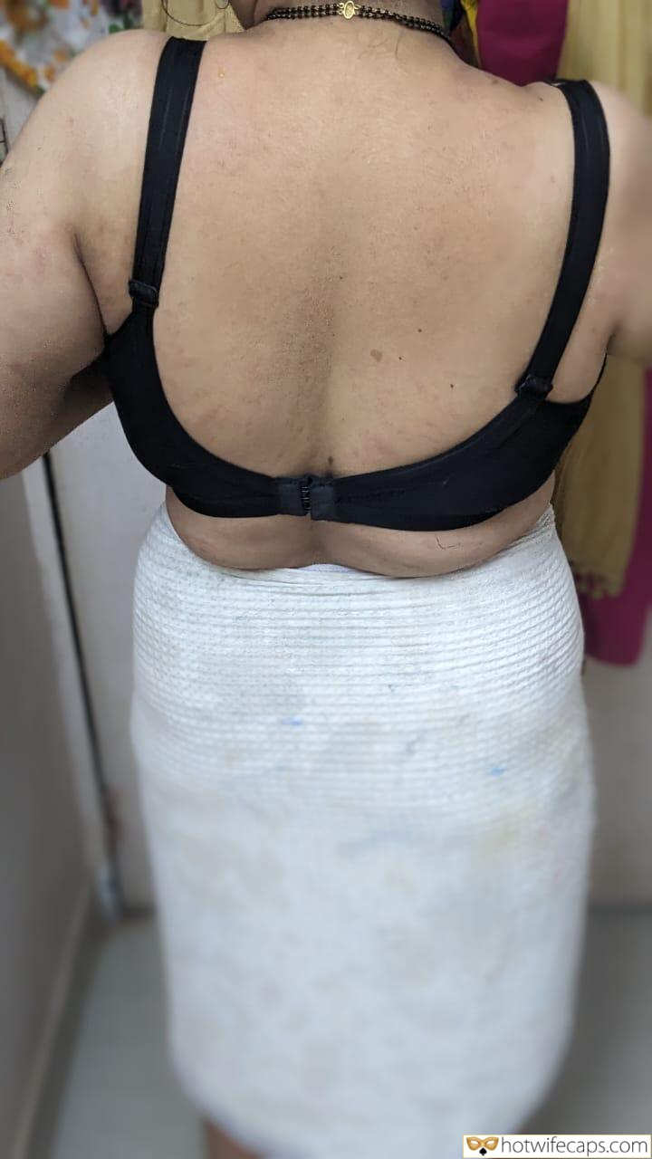 No Panties Getting Ready Flashing Dirty Talk Cuckold Stories Blowjob Anal hotwife caption: A hotwife's backstage tease in a fitting room, wearing a black bra and textured skirt, showcases her confidence and control over her cuckold. Hotwife’s Backstage Tease: Bra and Skirt Play