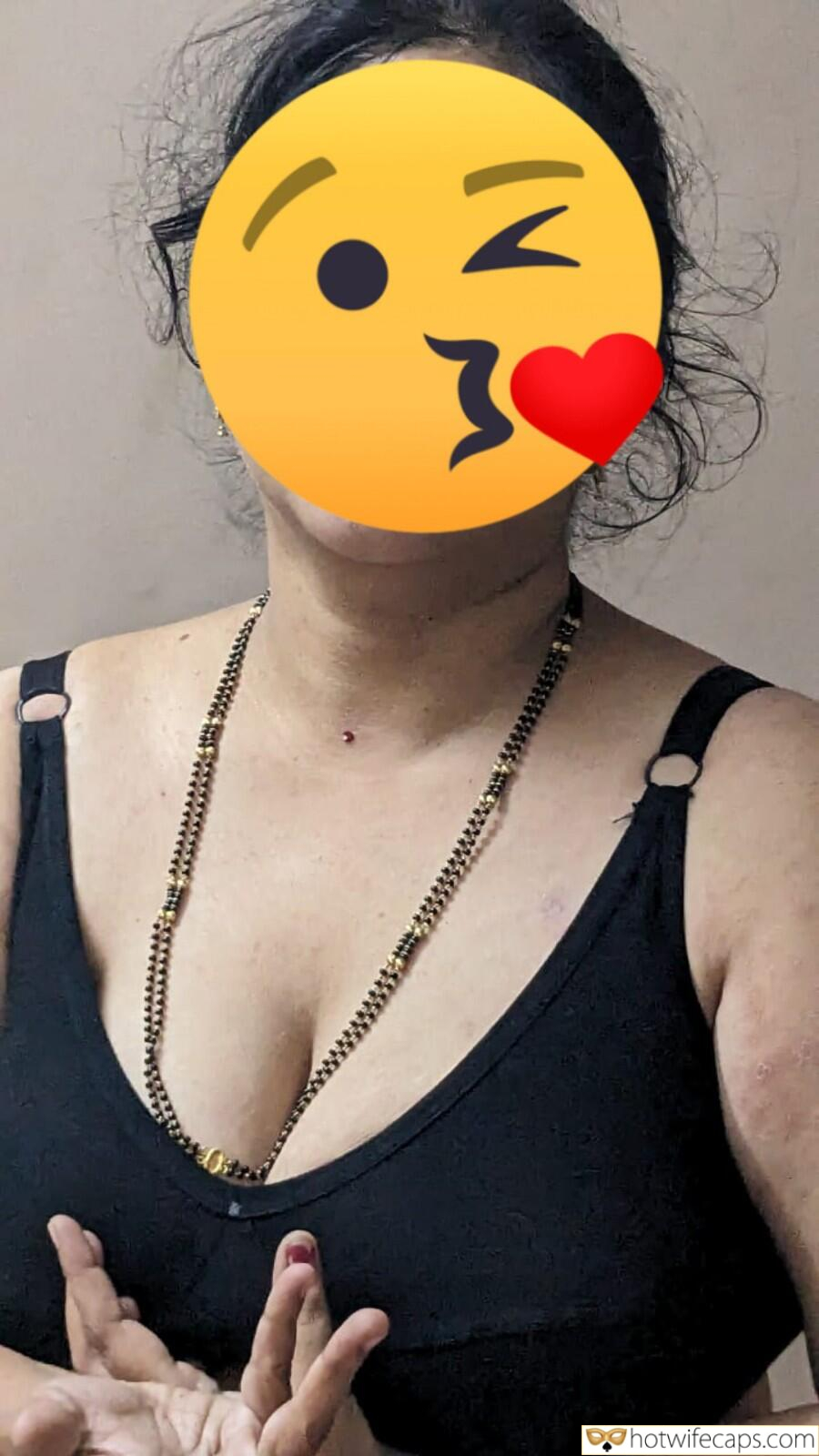 No Panties Flashing Cum Slut Cuckold Cleanup Anal hotwife caption: I’m standing here, my heart pounding, as I gaze at this image. The woman, her identity hidden behind a playful emoji, is a vision of temptation. Her sleeveless black top hugs her curves, exposing her shoulders and the top of...